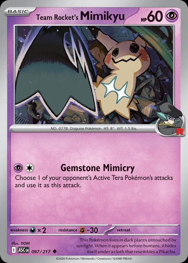 Ascended Heroes Team Rocket’s Mimikyu #097/217